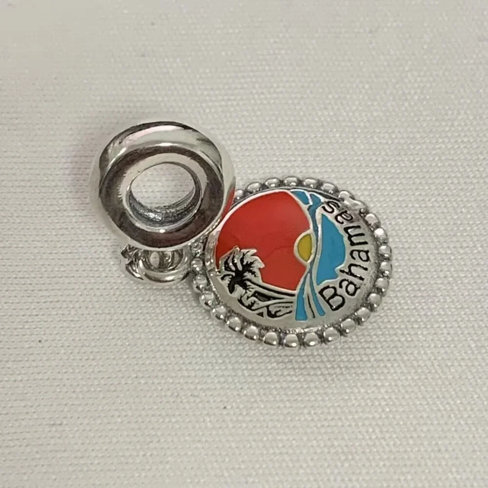 Pandora Bahamas Beach Travel Exclusive Charm, S925 Silver Jewelry